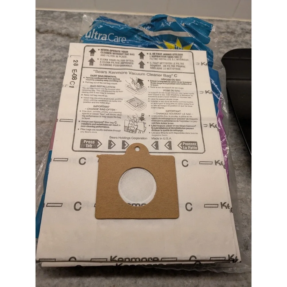 Opened (15 Total) Kenmore C Canister Ultra Care Vacuum Bags